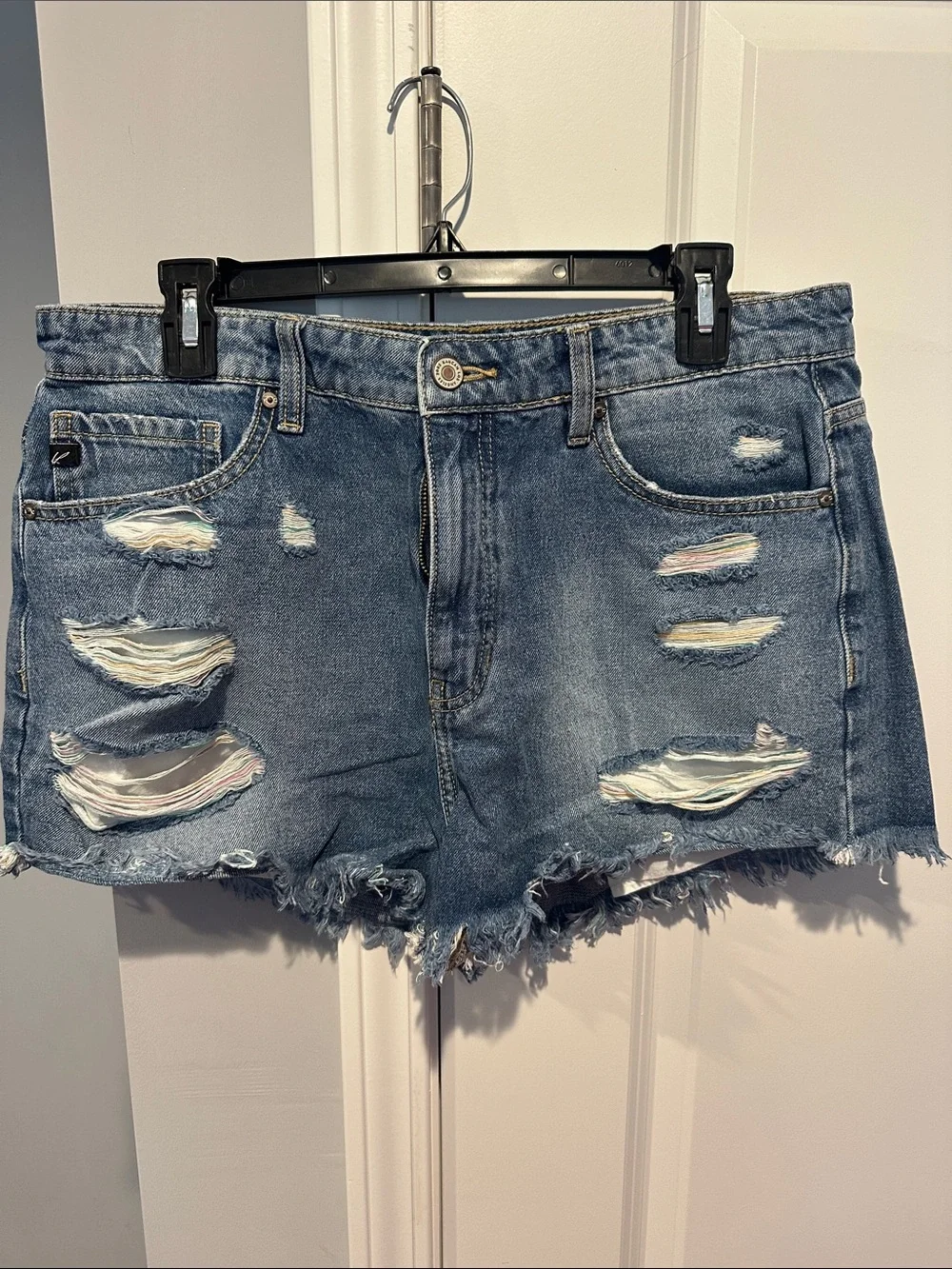 KanCan Blue Distressed Denim Jean Shorts